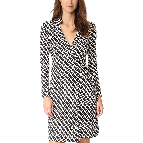 dvf chain link wrap dress